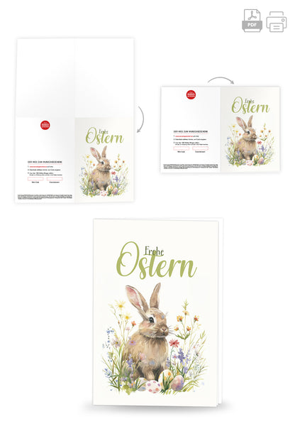 Frohe Ostern - Hase im Grass