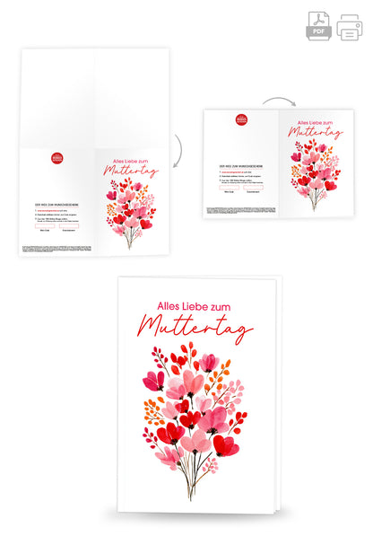 Alles Liebe zum Muttertag - Blumenstrauß Rosa Rot