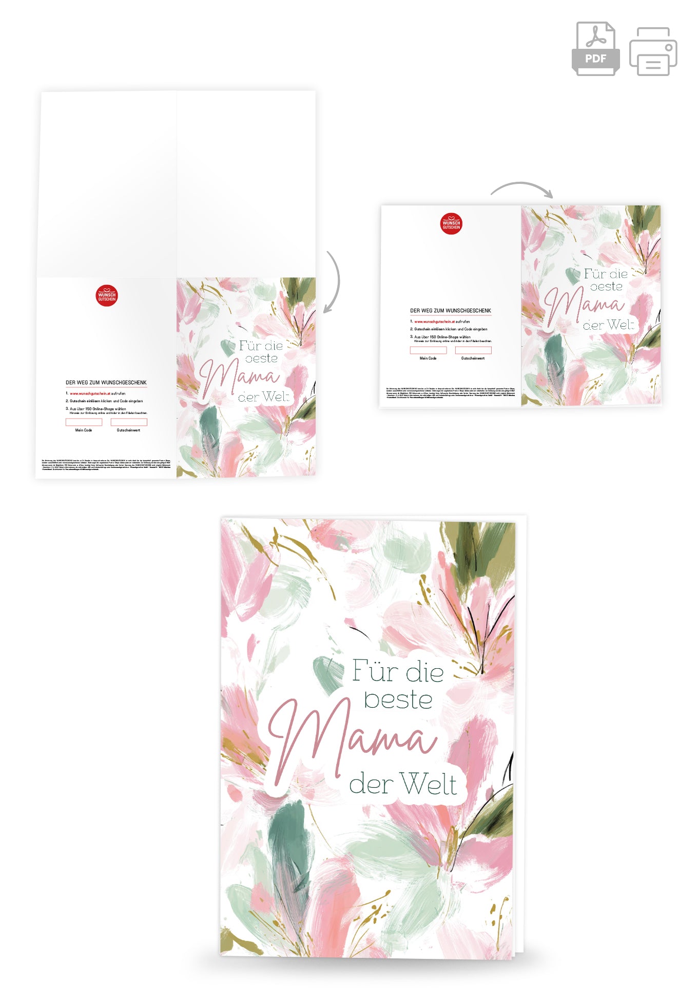 Für die beste Mama - Blumenmuster