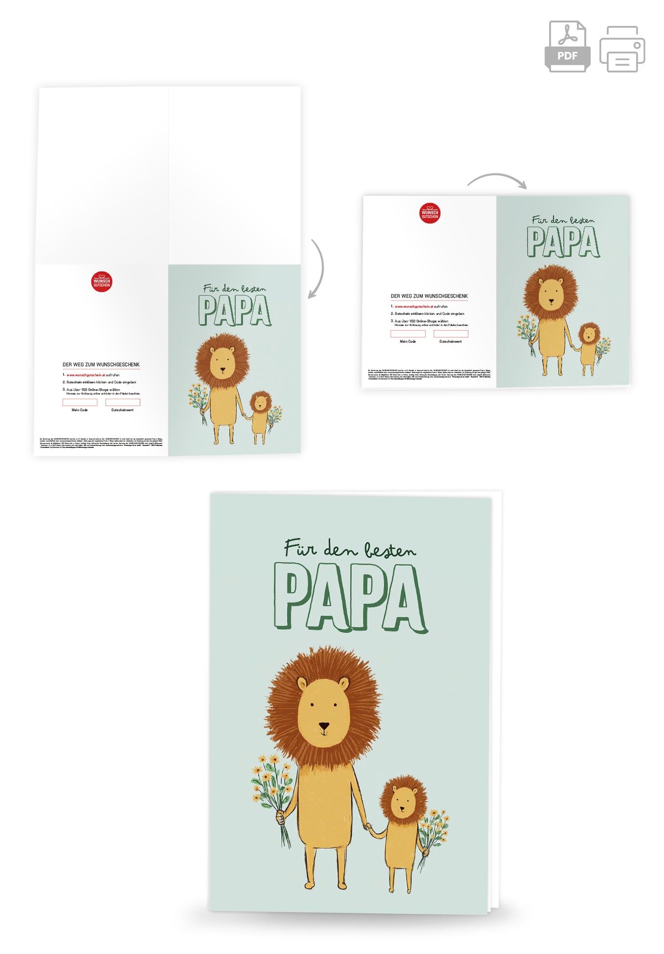 Für den besten Papa - Löwen Grün