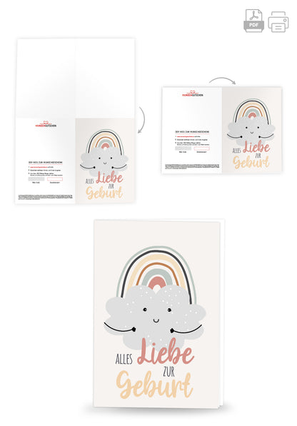 Alles Liebe zur Geburt - Wolke Regenbogen PDF