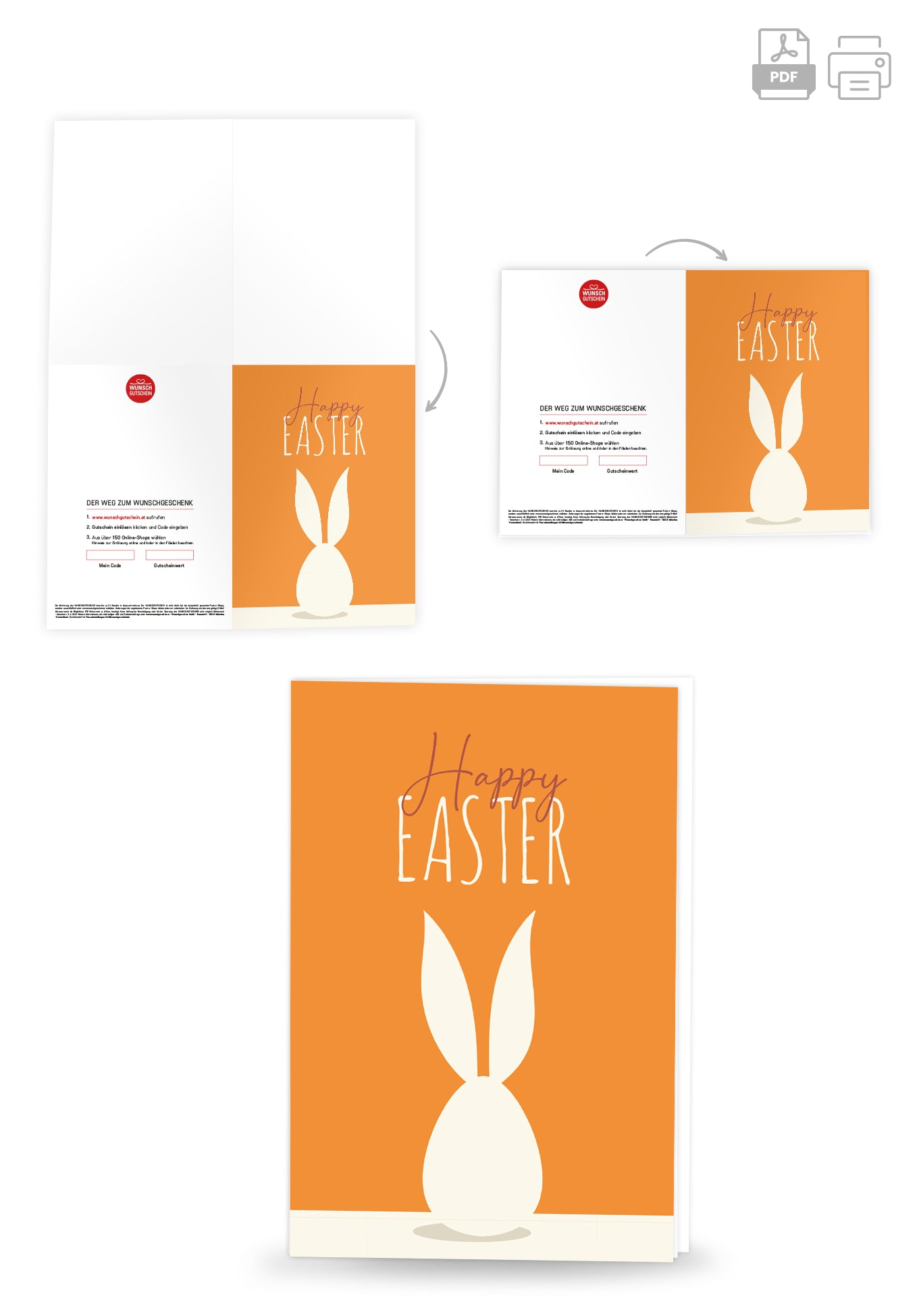Happy Easter - Hase Weiß Orange PDF