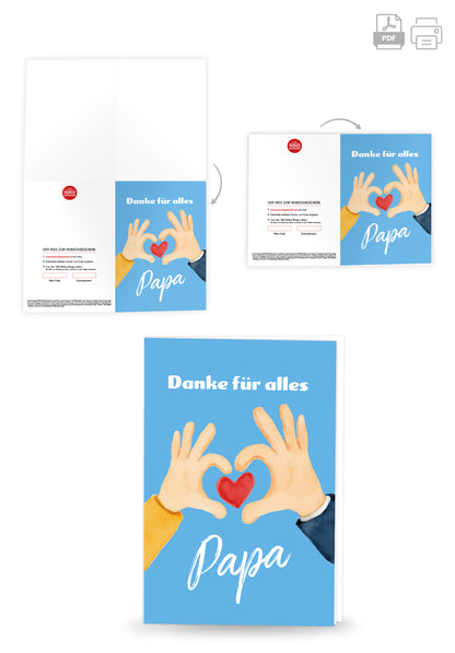 Danke für alles Papa - Hände mit Herz