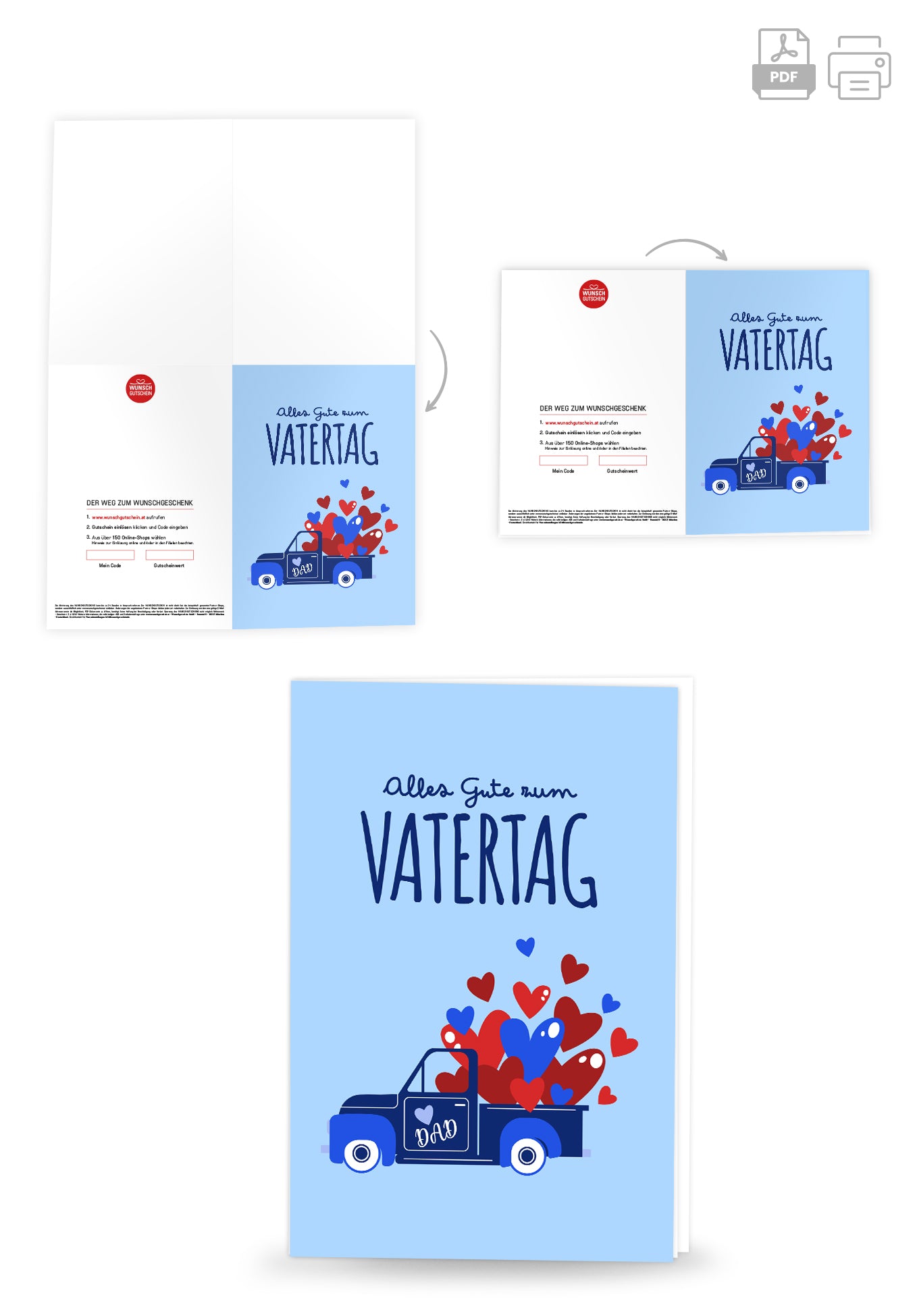 Alles Gute zum Vatertag - Laster Herzen Blau