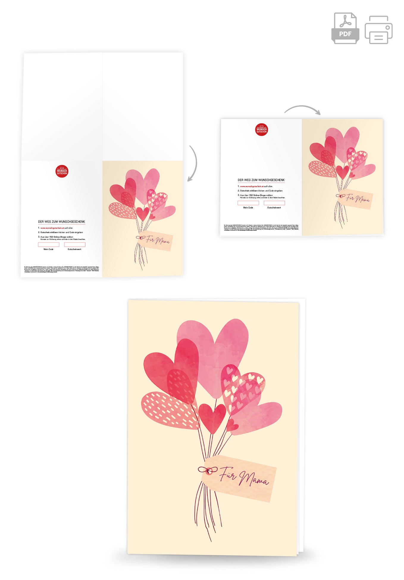 Für Mama - Herzen Pastell