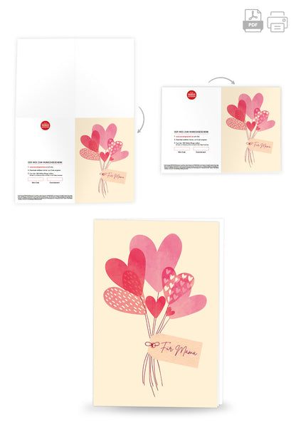 Für Mama - Herzen Pastell