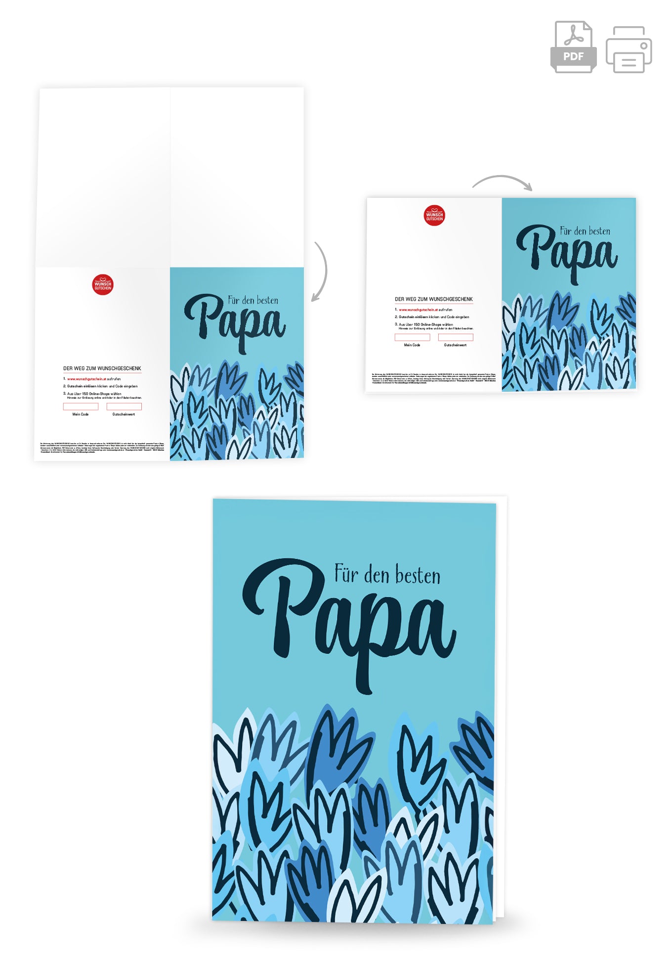 Für den besten Papa - Blumen Blau