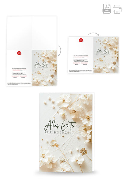 Alles Gute zur Hochzeit - Blumen Weiss PDF