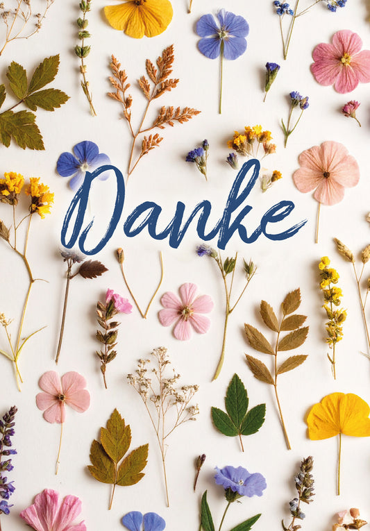 Danke - Trockenblumen Bunt