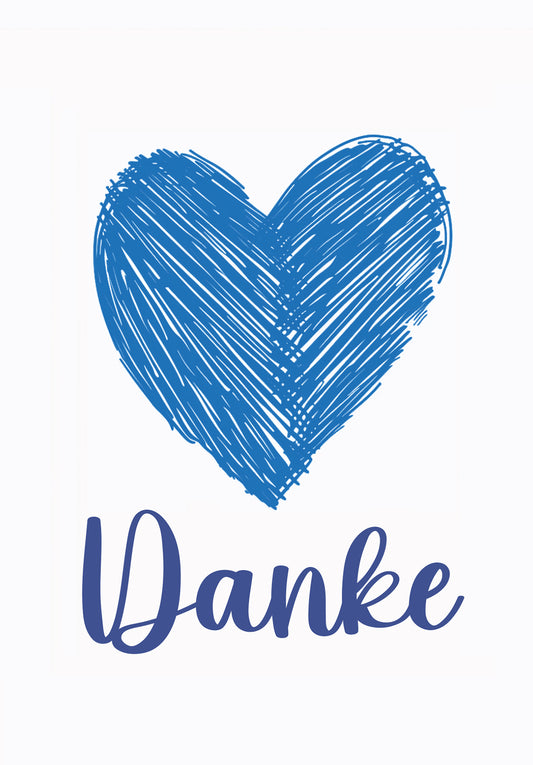 Danke - Herz Blau