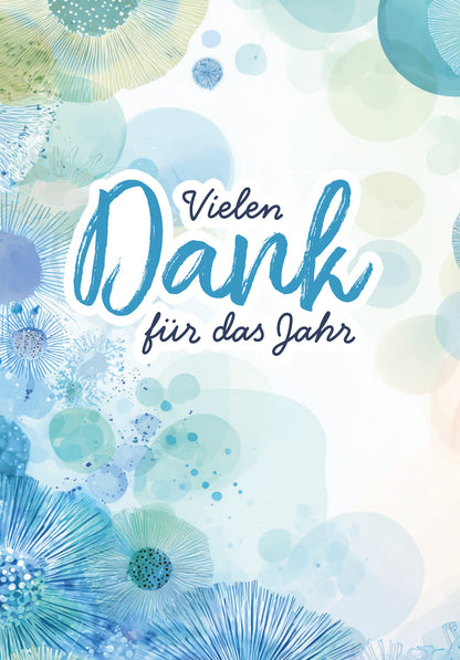 Vielen Dank für das Jahr - Elemente Blau Grün