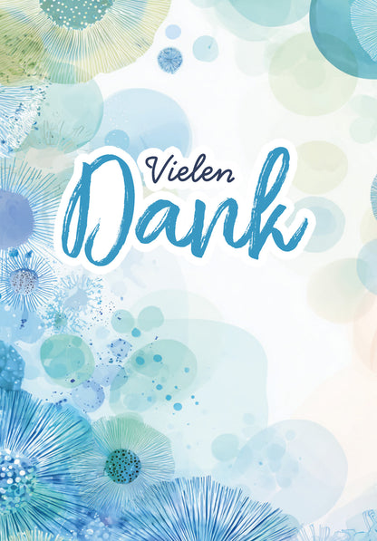 Vielen Dank - Elemente Blau Grün