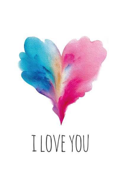 I love you - Herz Blau-Pink