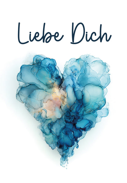 Liebe Dich - Herz Blau
