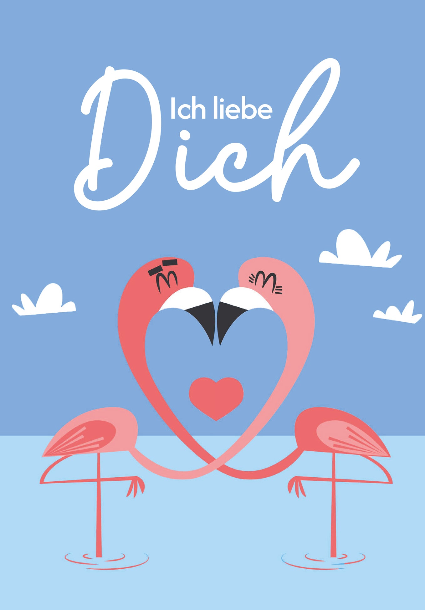 Ich liebe Dich - Flamingos