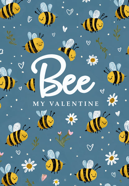Bee my Valentine - Bienenmuster Blau