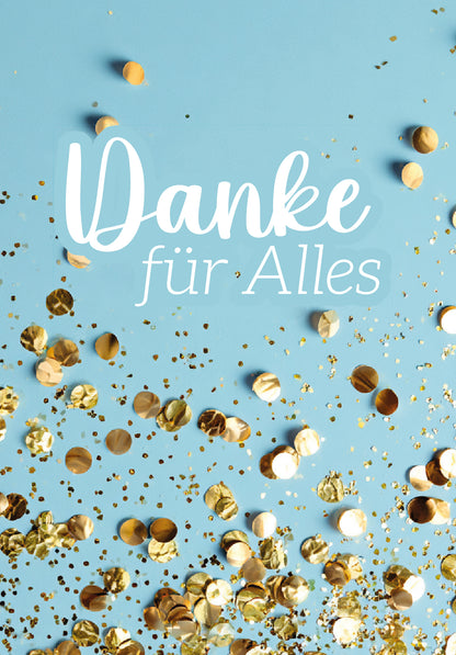 Danke für Alles - Konfetti Blau (Gutscheinwert)