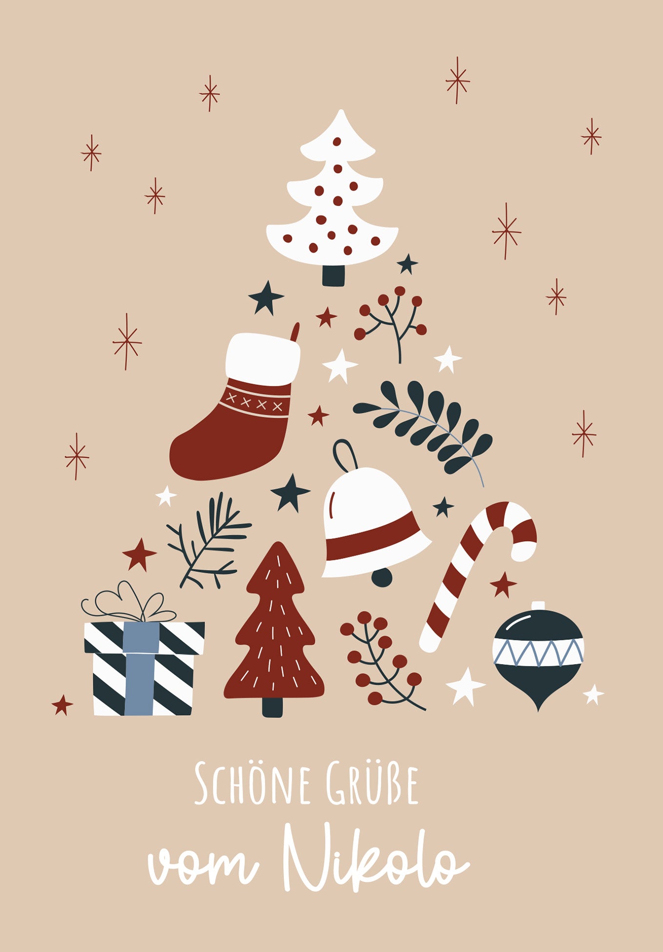 Grüße vom Nikolo - Doodle Beige