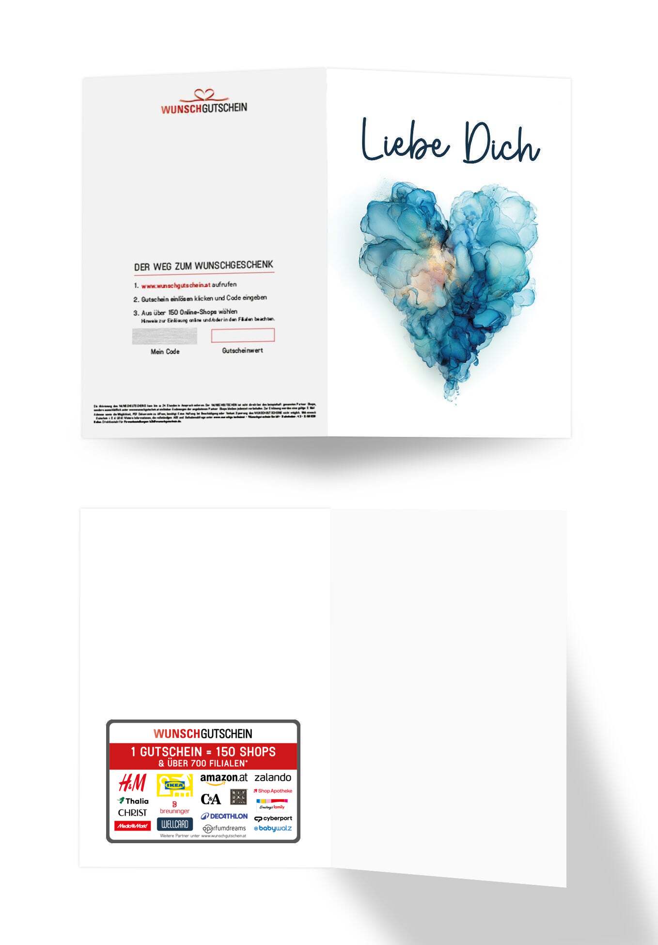 Liebe Dich - Herz Blau