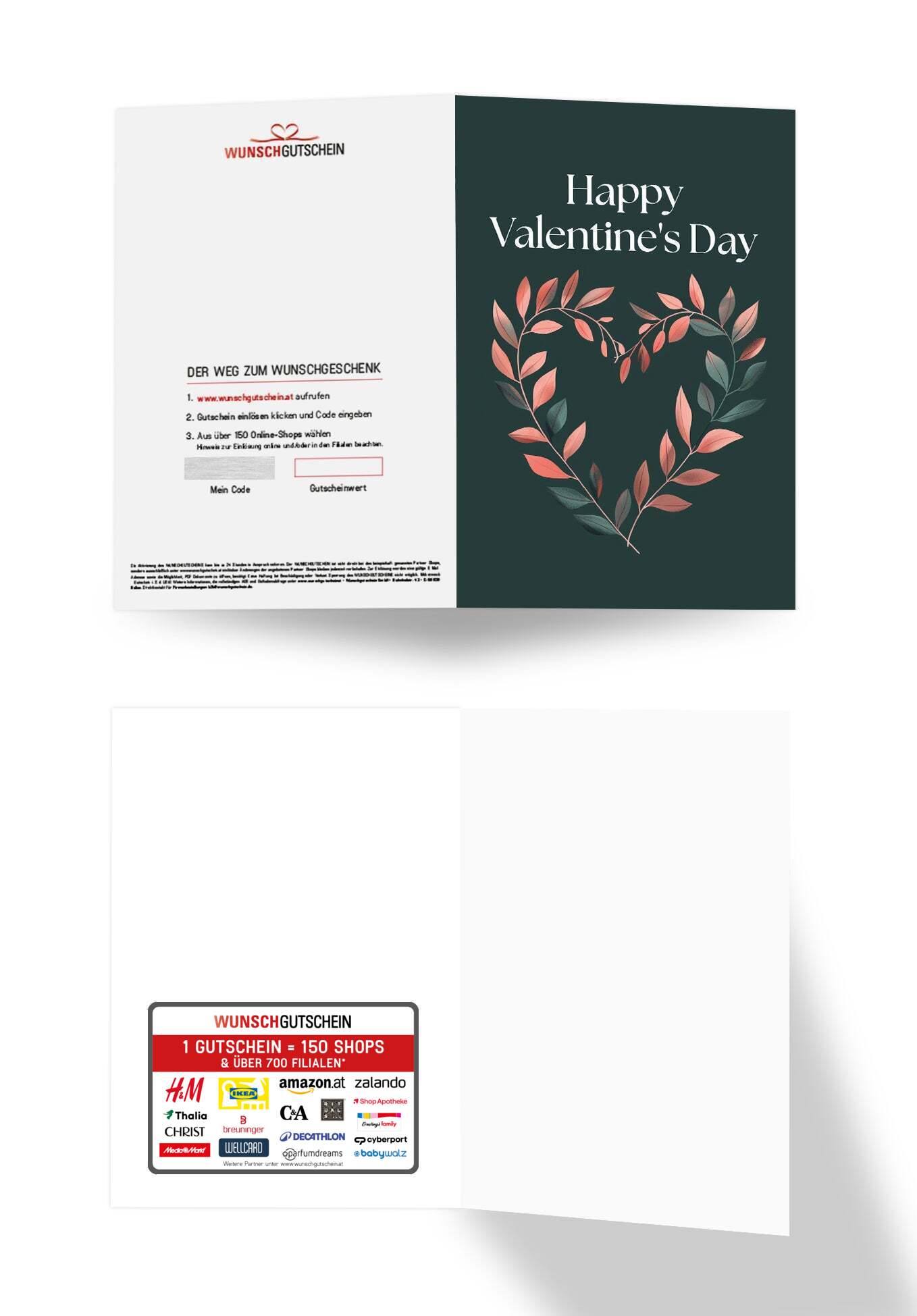 Happy Valentines Day - Herz Dunkelgrün
