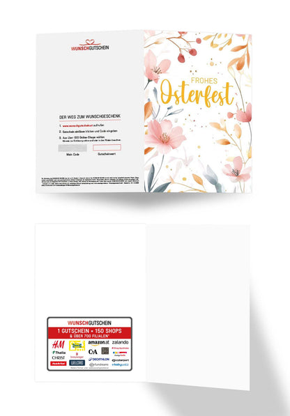Frohes Osterfest - Aquarellblumen Rosa
