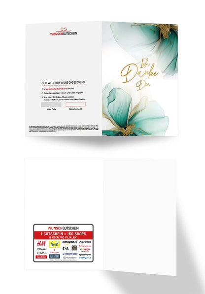 Ich Danke Dir - Blumen Grün Gold