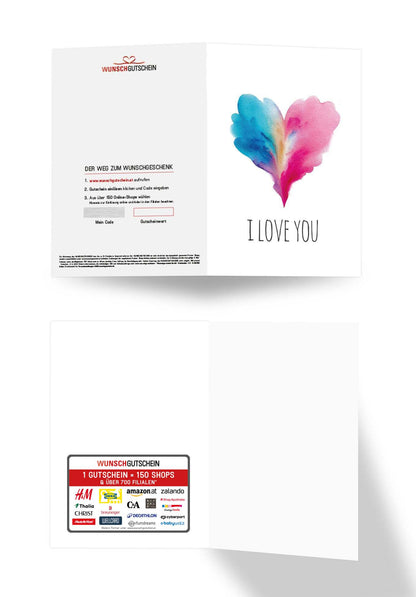 I love you - Herz Blau-Pink