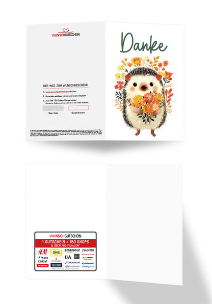Danke - Igel Blumen