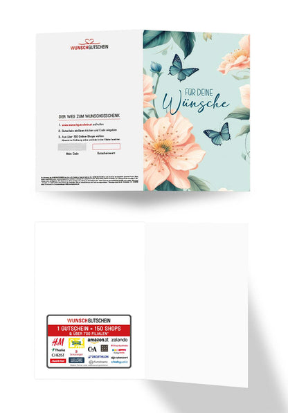 Für deine Wünsche - Blume Schmetterling