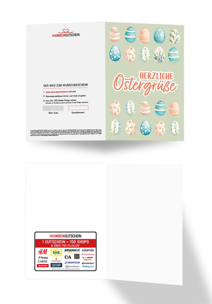 Herzliche Ostergrüße - Eiermuster Grün
