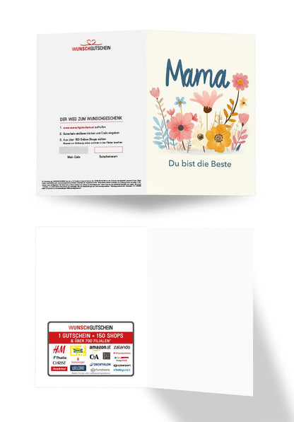 Mama du bist die Beste - Blumen Bunt