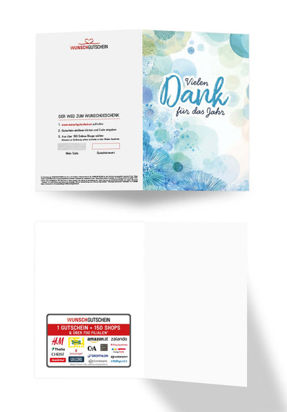 Vielen Dank für das Jahr - Elemente Blau Grün