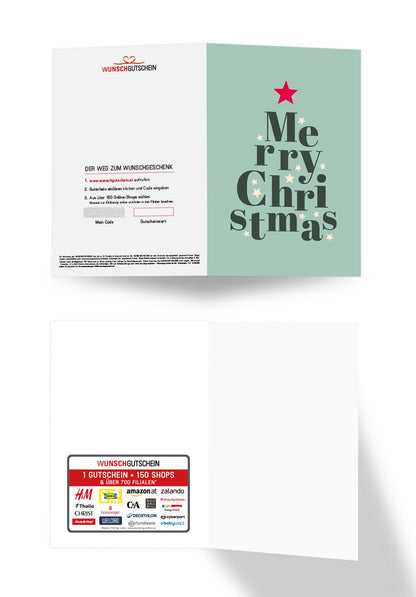 Merry Christmas - Buchstaben Tannenbaum