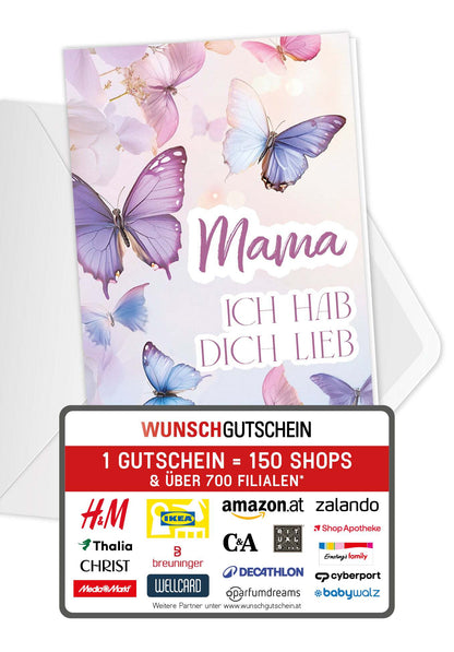 Mama hab dich lieb - Schmetterlinge Lila