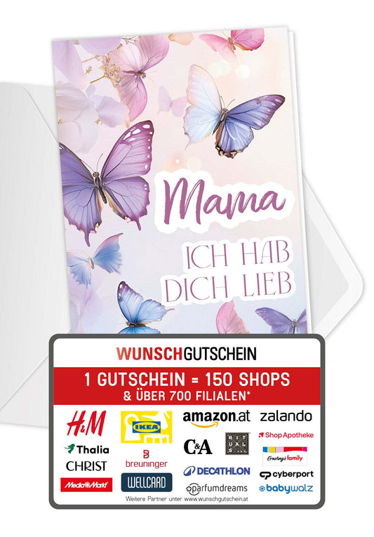 Mama hab dich lieb - Schmetterlinge Lila