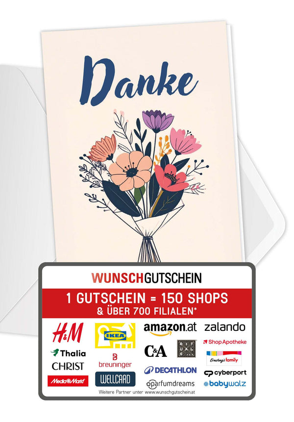 Danke - Blumenstrauß Beige
