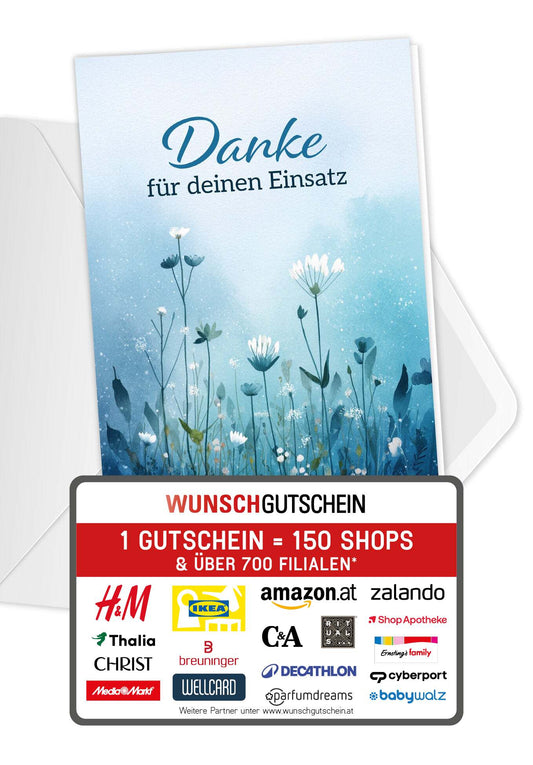 Danke für deinen Einsatz - Blumen Blau