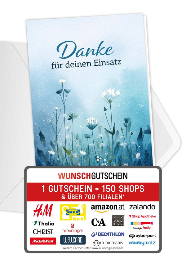 Danke für deinen Einsatz - Blumen Blau