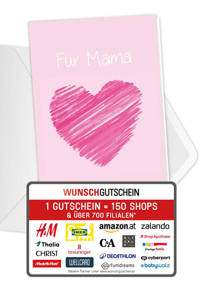 Für Mama - Herz (Gutscheinwert)