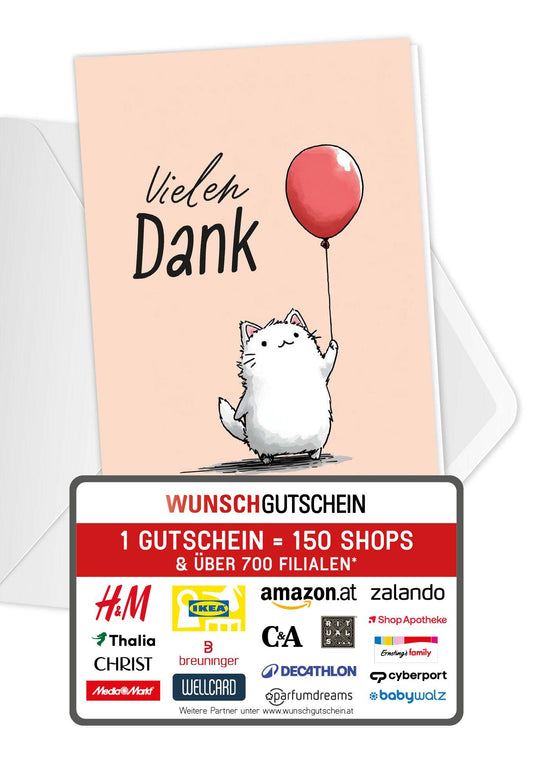 Vielen Dank - Katze Luftballon