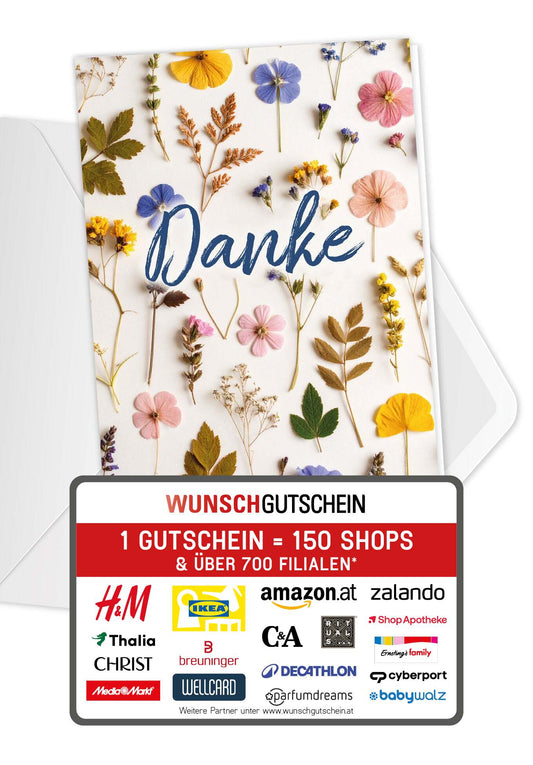 Danke - Trockenblumen Bunt