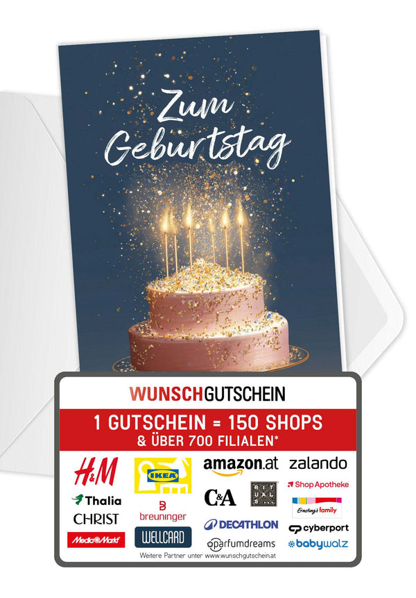 Zum Geburtstag - Torte Glitzer