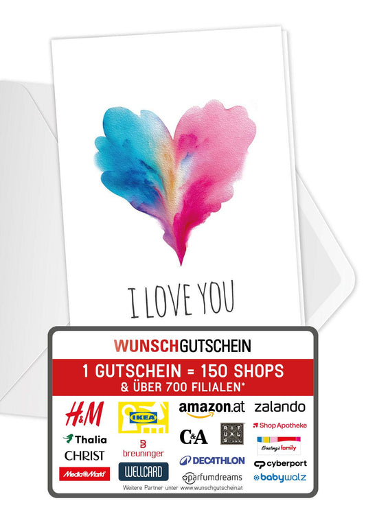 I love you - Herz Blau-Pink
