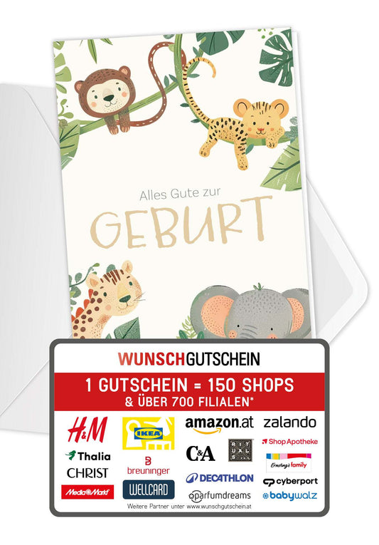 Alles Gute zur Geburt - Tiere Jungle