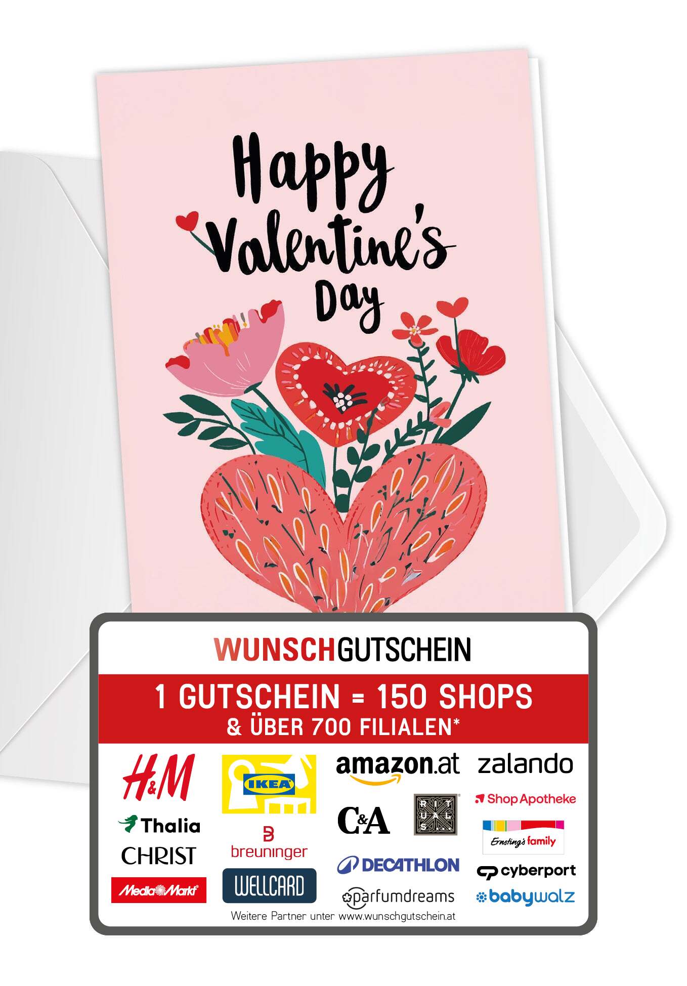 Happy Valentines Day - Herz und Blumen