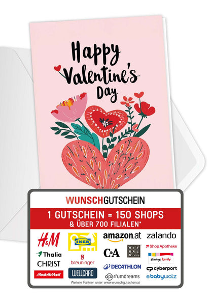 Happy Valentines Day - Herz und Blumen