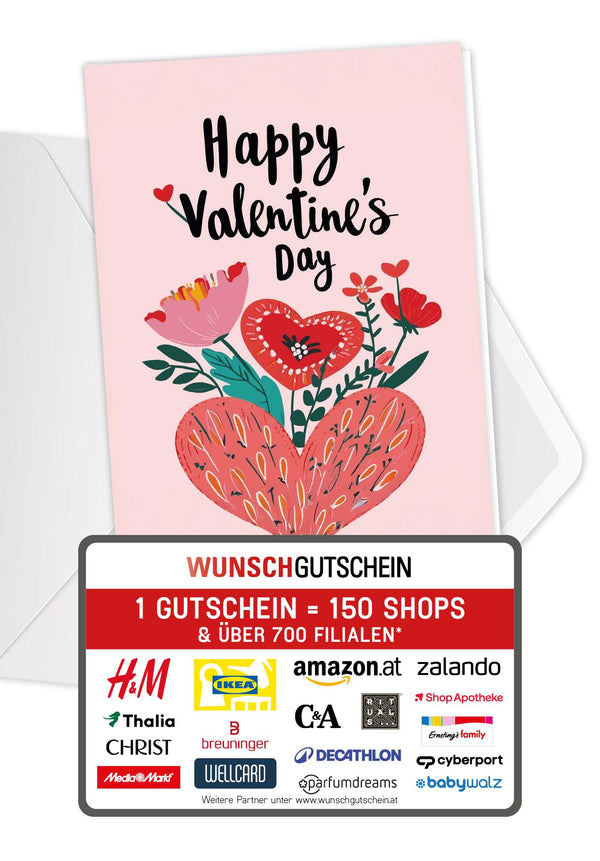 Happy Valentines Day - Herz und Blumen