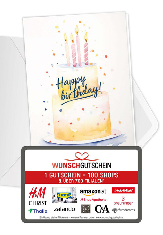 Happy Birthday - Torte Gelb (Gutscheinwert)