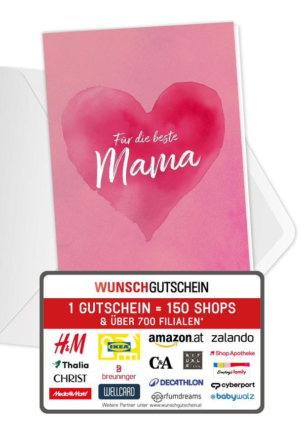 Für die beste Mama - Herz Pink
