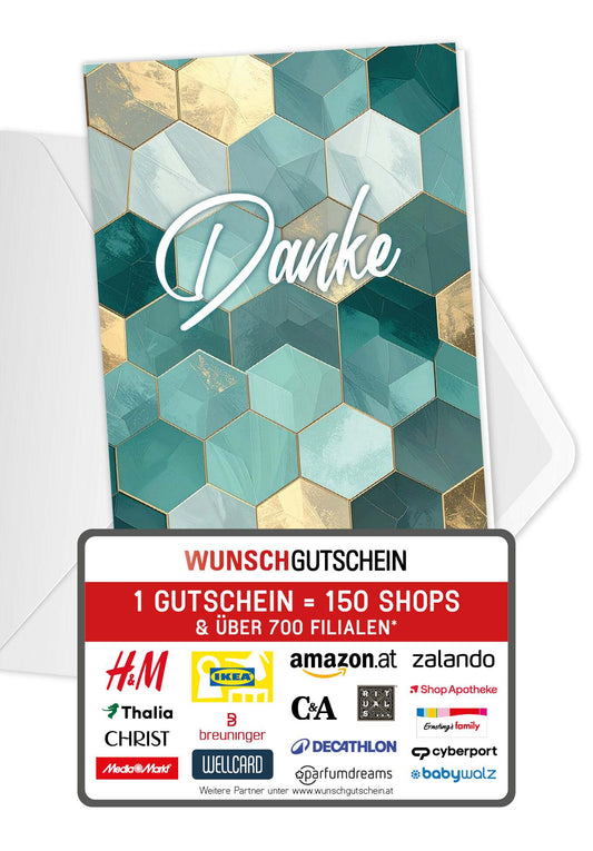 Danke - Muster Grün Gold